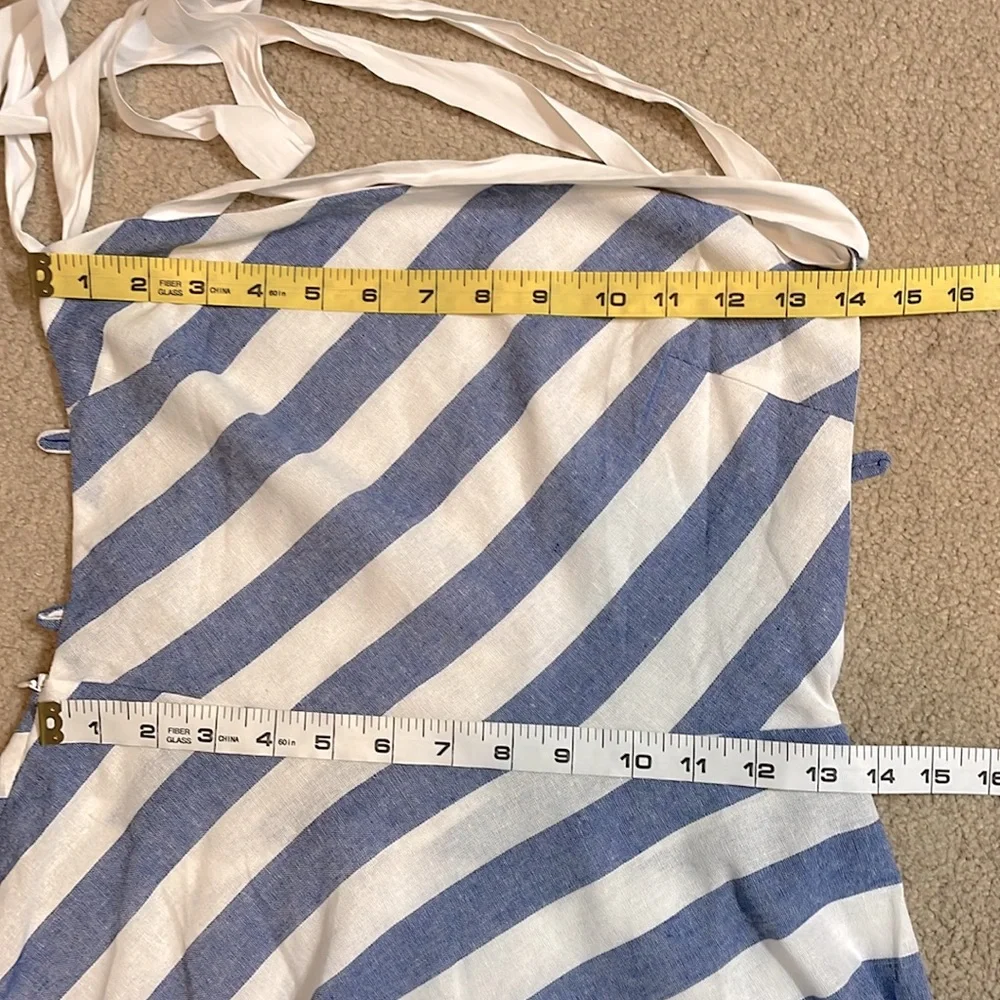 NEW Cosygal Striped High-Low Maxi Dress, Bandage Dress, Backless, Blue/White MED - Picture 4 of 13